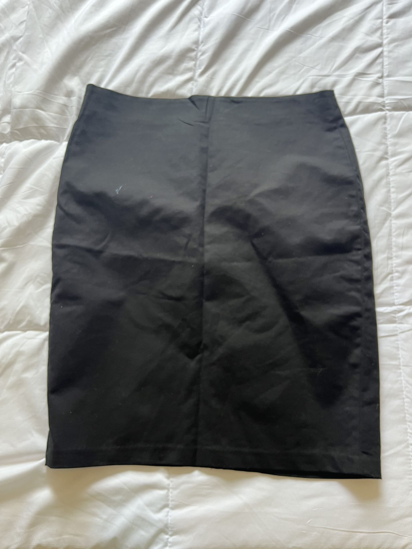 New Black Carmen Marc Valvo Skirt Womens 14 Career Classic Minimalist Mini