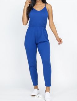 Solid Spaghetti Strap Jumpsuit 