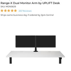 Range X Dual Monitor Arm By UPLIFT Desk