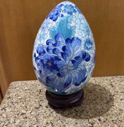 Cloisonné Egg with wooden stand