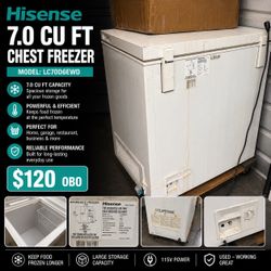 Hisense 7.0 Cu Ft Chest Freezer – Works Great