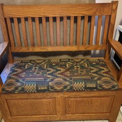 Wooden Upholstered Storage Bench