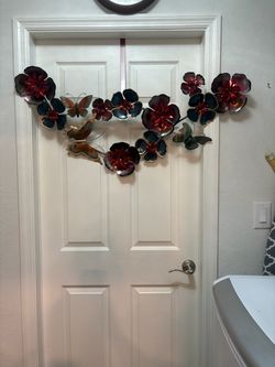 Metal Flower and Butterfly Wall Art