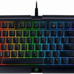 Razer BlackWidow TE Chroma v2 TKL Tenkeyless Mechanical Gaming Keyboard: Yellow Key Switches, Linear & Silent, Chroma RGB Lighting, Magnetic Wrist Res