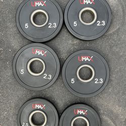 Umax Urethane 5lb 2.5lb Olympic Weight Plate Set Of 6