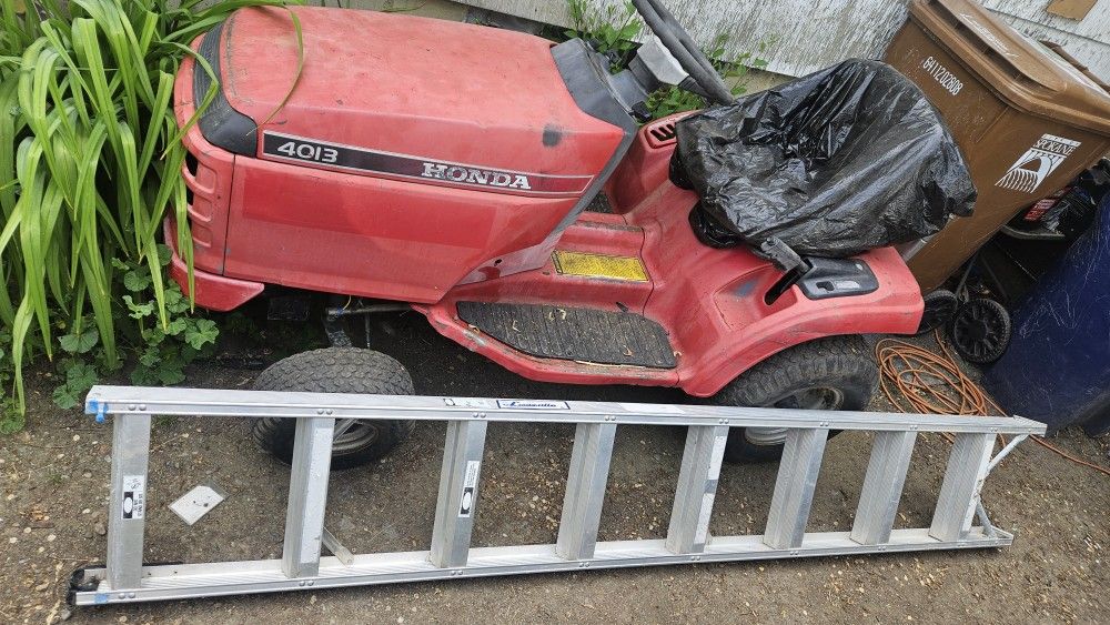 Lawn Tractor And Ladder