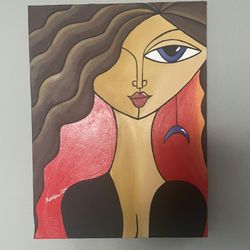 Hand Oil Painting Of Happy Girl