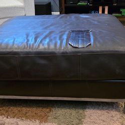 32" x 32" leather ottoman