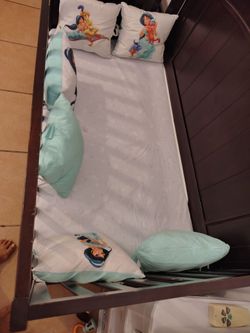 Baby cot and changing table