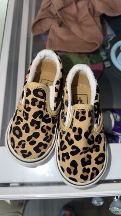 Toddler Leopard Print Slip-On Sneakers 5c