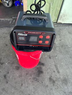 12-volt/24-volt, 75-amp battery charger and maintainer with clamps