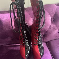 Red And Black Pleaser Heels