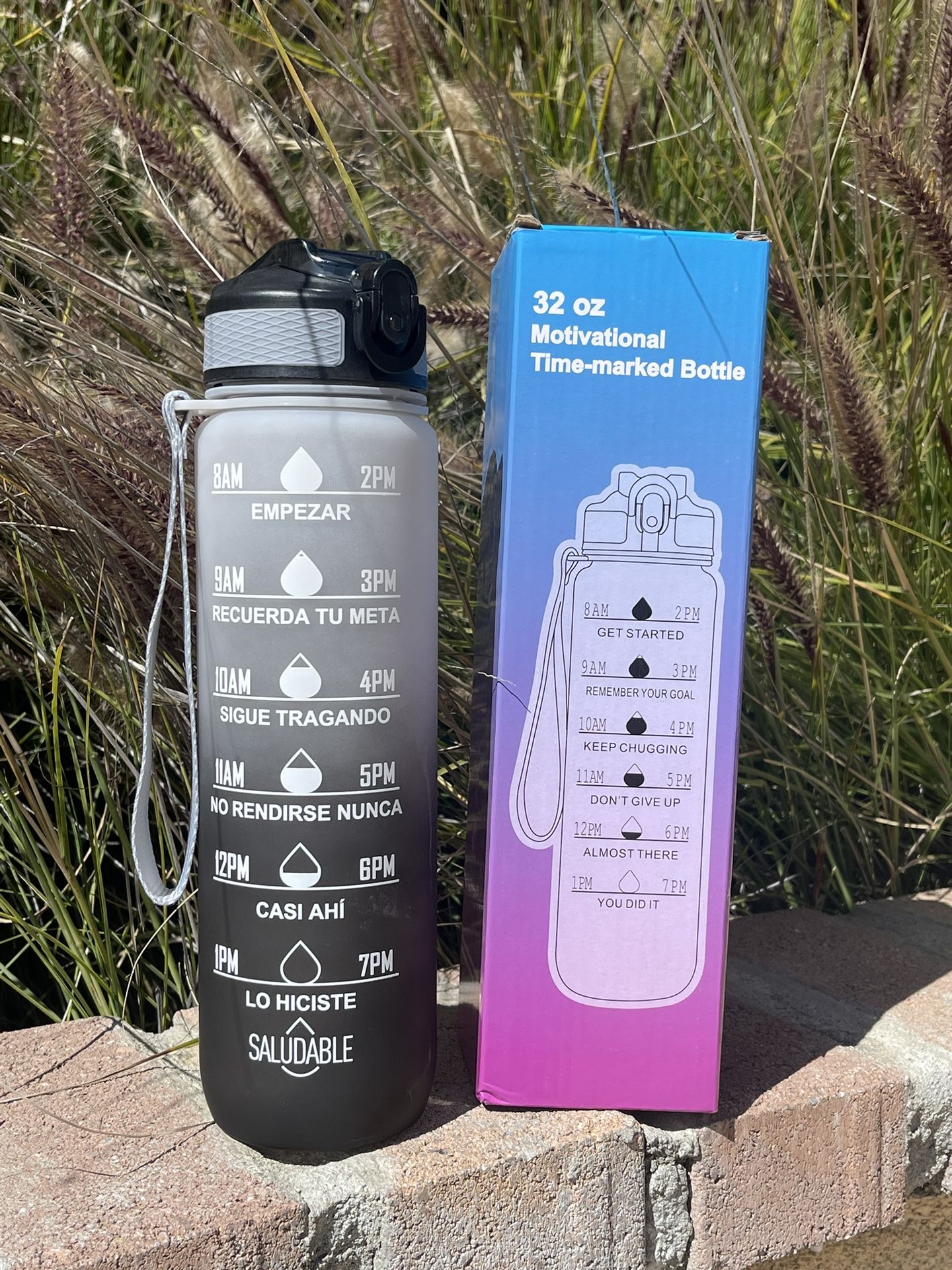 Sport Water Bottle with Time Markers to Keep You on Track!