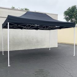 (NEW) $155 Heavy Duty 10x15 FT Outdoor Ez Pop Up Canopy Party Tent Instant Shade w/ Carry Bag (Black, Red)