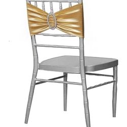 Gankar Gold Chair Sashes 100 Pack, Spandex Sashes For Chairs Wedding Reception,