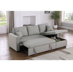 Reversible Pull Out Sleeper Sofa Bed Couch with Storage Chaise
