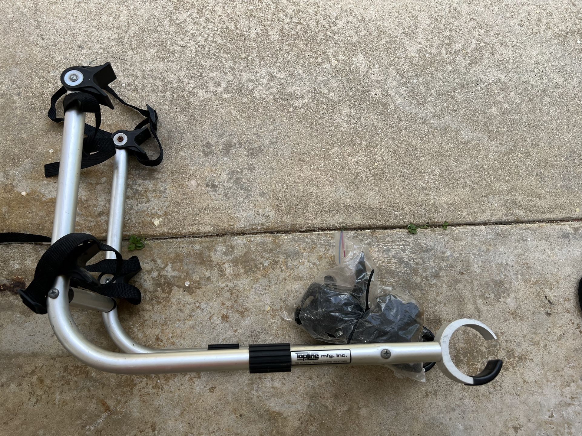 Topline RV Ladder Mount Aluminum Rack Holds 2 Bikes Fits Any Travel Trailer