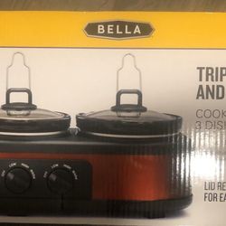 Triple slow cooker and sever
