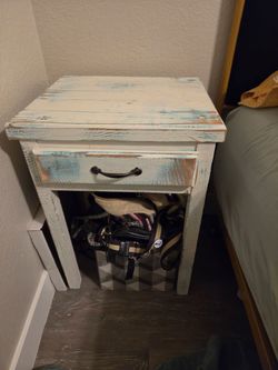 Pair of handmade Matching Rustic Distressed Bedside Tables / Nightstands