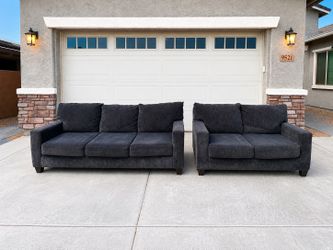 Charcoal Grey Sofa and Loveseat Set