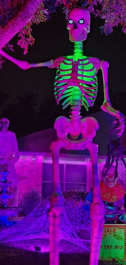 Giant Halloween Skeleton Outdoor Decoration with LED Eyes