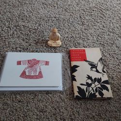 Vintage Buddha Statue, New Ming DYNASTY Note cards, 1956 Chinese Proverbs From Olden Times Book