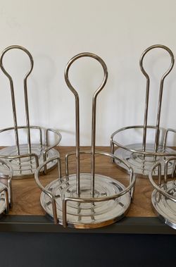 Set of 5 - Round Condiments Rack Stainless Steel