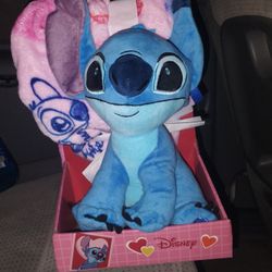 Lilo And Stitch Valentines Plushie With Blanket 