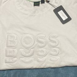 Boss Triple Logo White T Shirt 