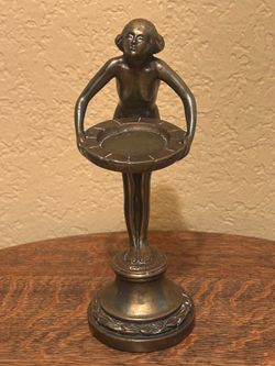 Antique 1924 Frankart Inc No. 210 Art Deco Female Statue Ashtray Base