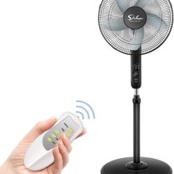 Simple Deluxe Oscillating 16″ Adjustable 3 Speed Pedestal Stand Fan with Remote Control for Indoor, Bedroom, Living Room, Home Office & College Dorm U