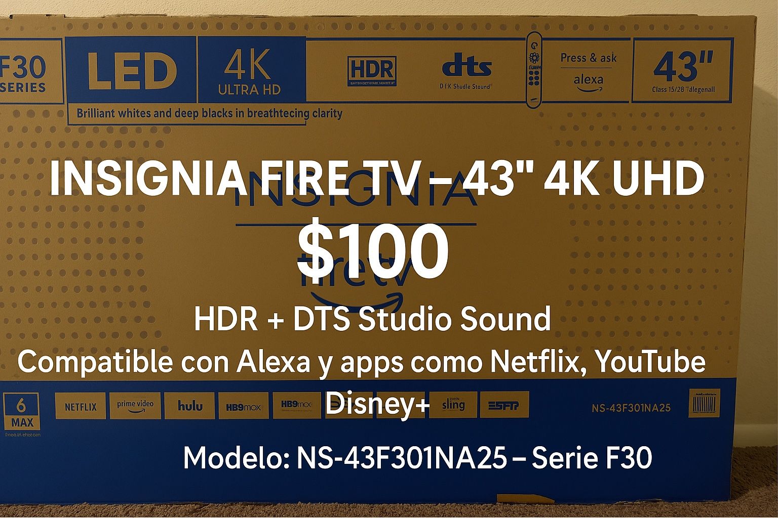 **🖥️ Insignia Fire TV – 43” 4K UHD**  