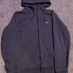 Grey Nike Men's Sportswear Club Fleece Full-Zip Hoodie (size: Large) 