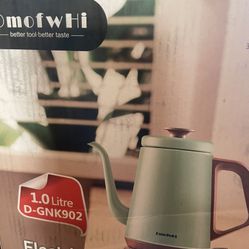 DmofwHi Gooseneck Electric Kettle(1.0L), 100% Stainless Steel BPA Free Classic Pour Over Coffee Kettle | Tea Kettle - Green