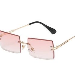 Pink Rimless Glasses 