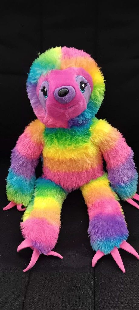 18” Build A Bear Sloth Rainbow Plush