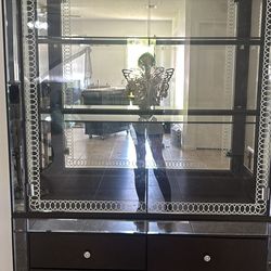 Armoire- lights up- glass
