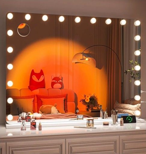 Vanity/Makeup Mirror Lightup With 3 Color Modes And Chargers