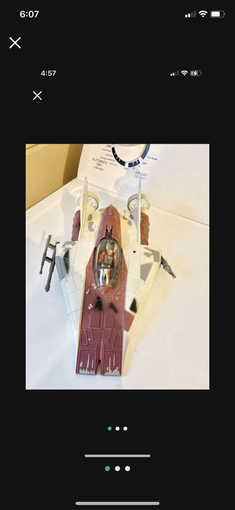 Hasbro Star Wars A Wing Power of the Force Fighter ROT Toy - 1997 With figure)