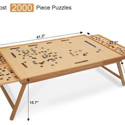 1500 Pcs Portable Puzzle Table with Folding Legs