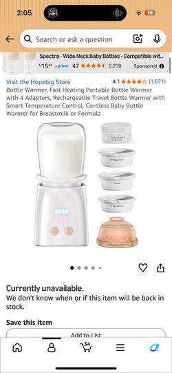 Portable baby bottle warmer