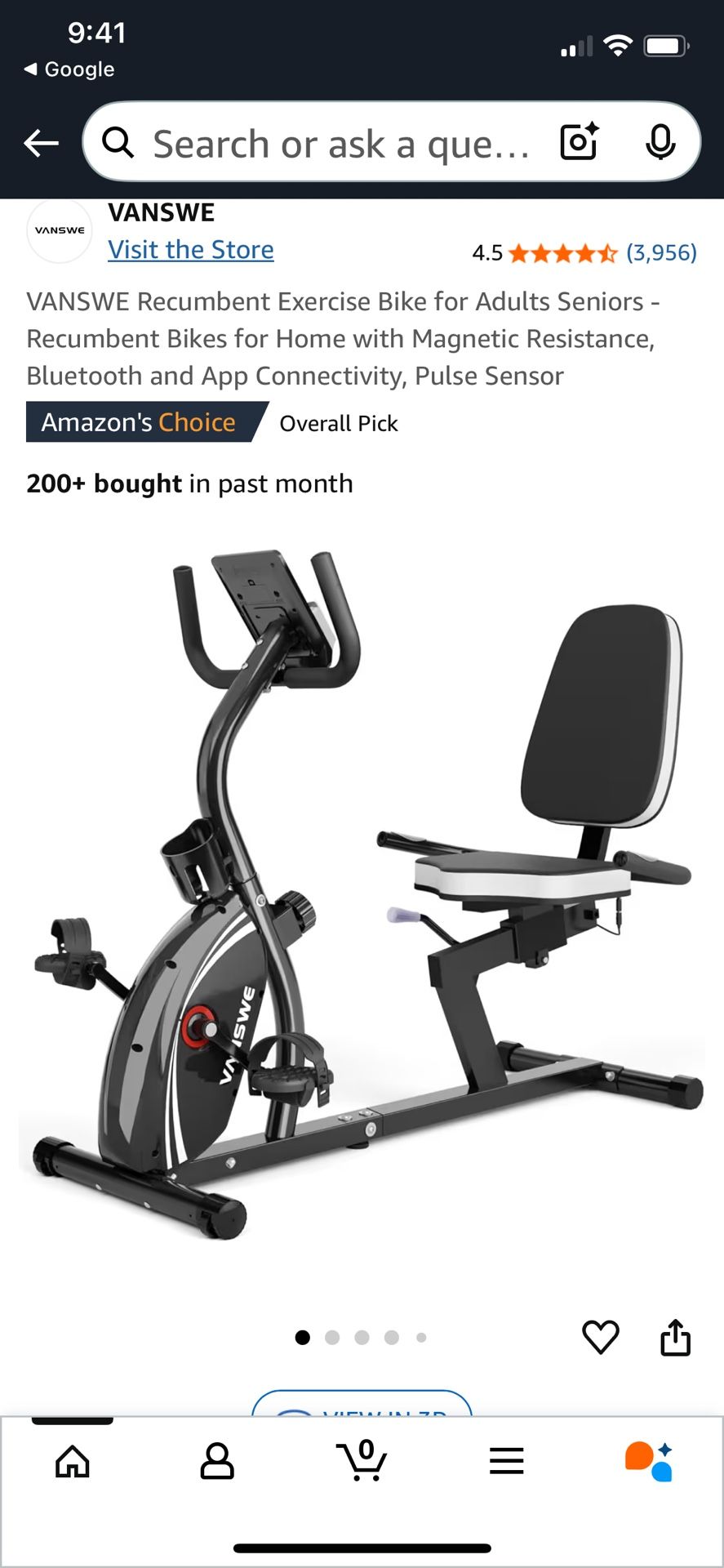 VANSWE Recumbent Excercise Bike