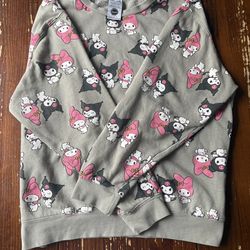 Sanrio My Melody Kuromi Gray Sweat Women’s XL Crewneck Kawaii Graphic Pullover