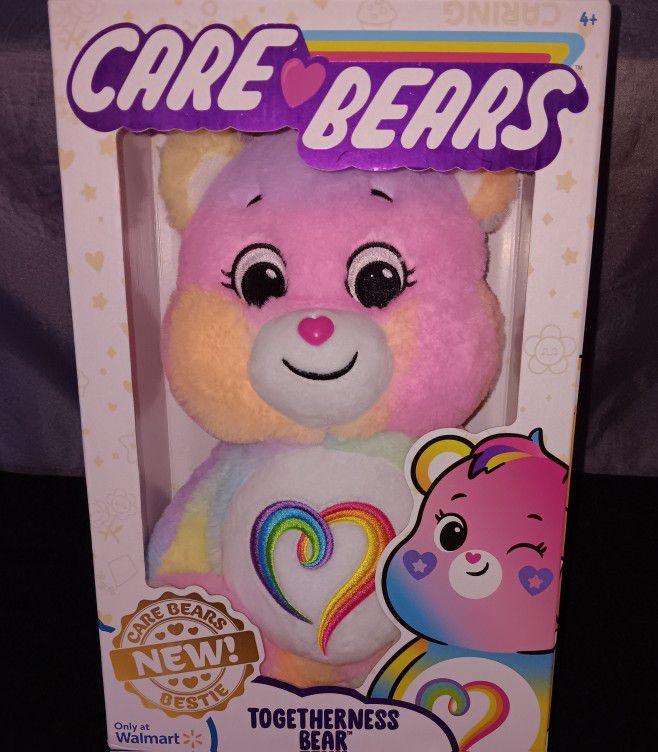 Great Gift - New Care Bears Togetherness Bear 14" Rainbow Heart 2022 Version