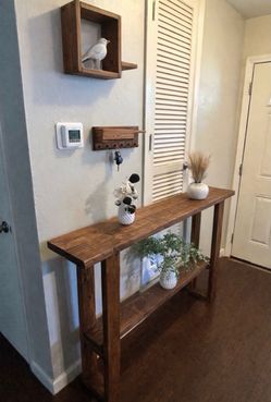 Handcrafted Entryway Console Table – Solid Pine (Early American Finish)