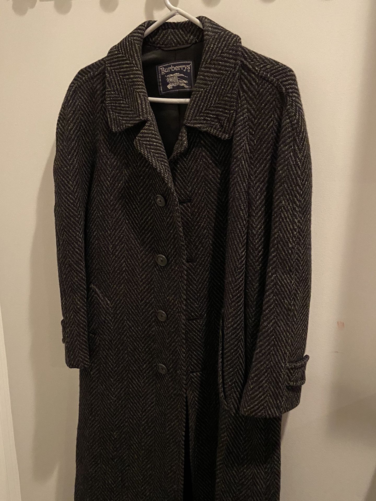 Men’s Burberry Heavy Full Length Wool Coat