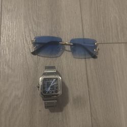 Cartier glasses and Stainless Cartier Santos