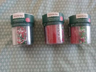3 Containers Holiday Sparkle Sprinkle Mix