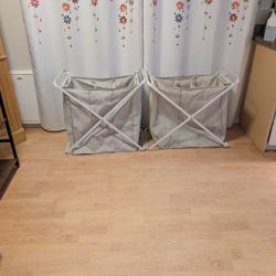Pair Of Sorting Laundry Hampers