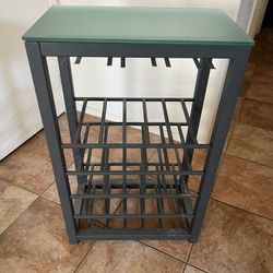 Crate and Barrel Wine Glass and Wine Storage Rack